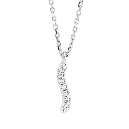 Collier Weißgold 18kt 0,03 Diamantschmuck mit 7 Diamanten - 4M242