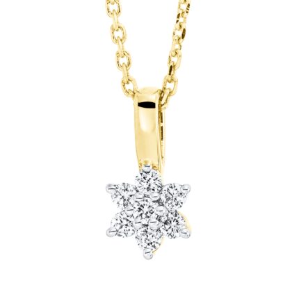 Collier Gelbgold 18kt 0,09 Diamantschmuck mit 7 Diamanten - 4M256