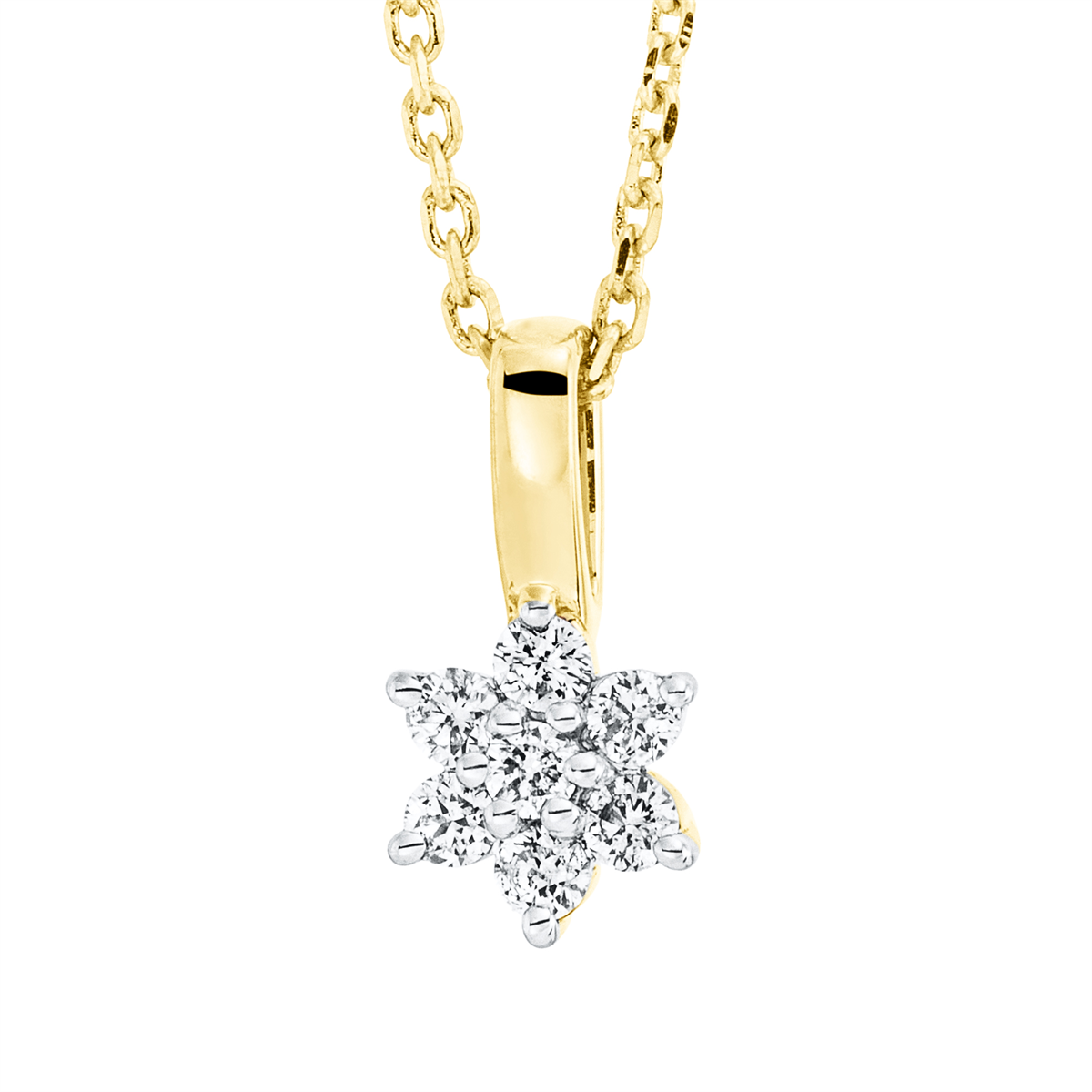 4M256G Collier Gelbgold 18kt 0,09 Diamantschmuck mit 7 Diamanten - 4M256 – Bild 1