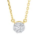Collier Gelbgold 18kt 0,10 Diamantschmuck mit 9 Diamanten - 4M341