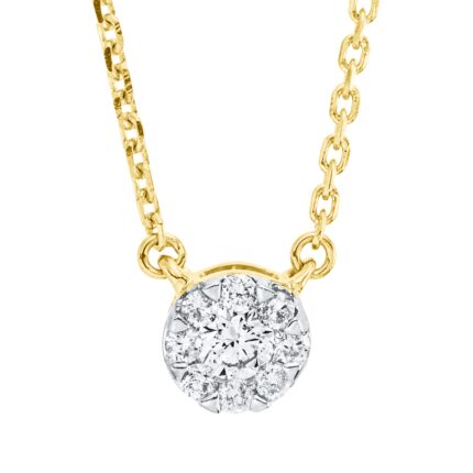 Collier Gelbgold 18kt 0,10 Diamantschmuck mit 9 Diamanten - 4M341