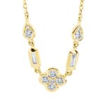 Collier Gelbgold 18kt 0,33 Diamantschmuck mit 11 Diamanten - 4M347