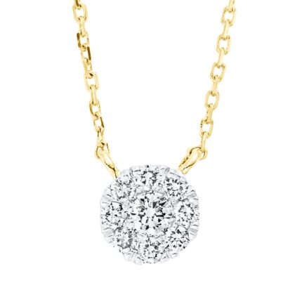 Collier Gelbgold 18kt 0,15 Diamantschmuck mit 9 Diamanten - 4M591
