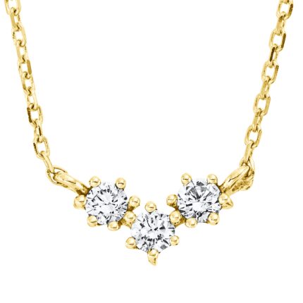 Collier Gelbgold 18kt 0,13 Diamantschmuck mit 3 Diamanten - 4M593