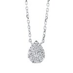 Collier Weißgold 18kt 0,15 Diamantschmuck mit 9 Diamanten - 4M595