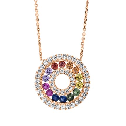 Collier Rosegold 18kt 0,32 Diamantschmuck Farbstein 0,7 ct - 4M597