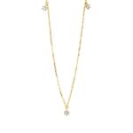 Collier Gelbgold 18kt 0,10 Diamantschmuck mit 3 Diamanten - 4M598