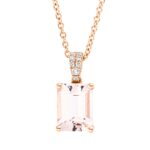 Collier Rosegold 18kt 0,03 Diamantschmuck Farbstein 1,38 ct - 4M633
