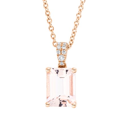 Collier Rosegold 18kt 0,03 Diamantschmuck Farbstein 1,38 ct - 4M633