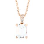 Collier Rosegold 18kt 0,03 Diamantschmuck Farbstein 1,54 ct - 4M634