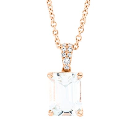 Collier Rosegold 18kt 0,03 Diamantschmuck Farbstein 1,54 ct - 4M634