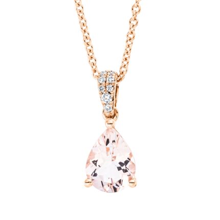 Collier Rosegold 18kt 0,04 Diamantschmuck Farbstein 0,91 ct - 4M638