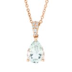 Collier Rosegold 18kt 0,04 Diamantschmuck Farbstein 1,06 ct - 4M639