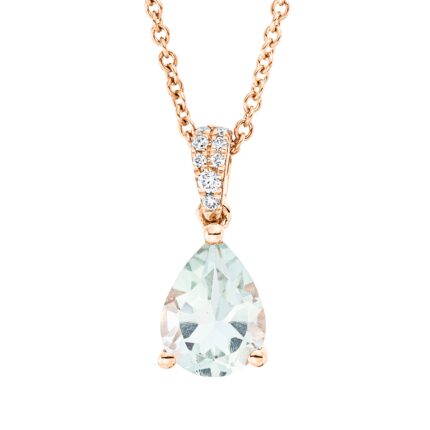 Collier Rosegold 18kt 0,04 Diamantschmuck Farbstein 1,06 ct - 4M639