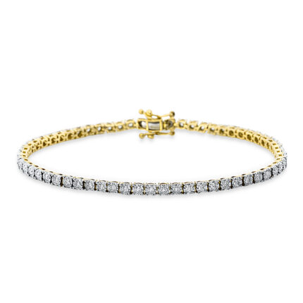 Armband 4er-Krappe Gelbgold / Weißgold 18kt 1,06 Diamantschmuck mit 63 Diamanten - 5C757