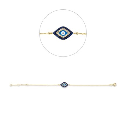 Armband Gelbgold 18kt 0,08 Diamantschmuck Farbstein 0,19 ct - 5C968