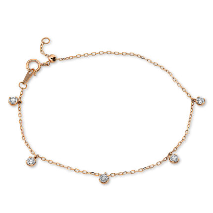 Armband Rosegold 18kt 0,41 Diamantschmuck mit 5 Diamanten - 5E156