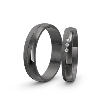 Trauringe Silber / Schwarz Rhodiniert / Schwarz Rhodiniert / 925 Silber | Modell Z°1042