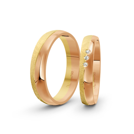 Trauringe Gelbgold / Rosegold / 750 Gold | Modell Z°1043