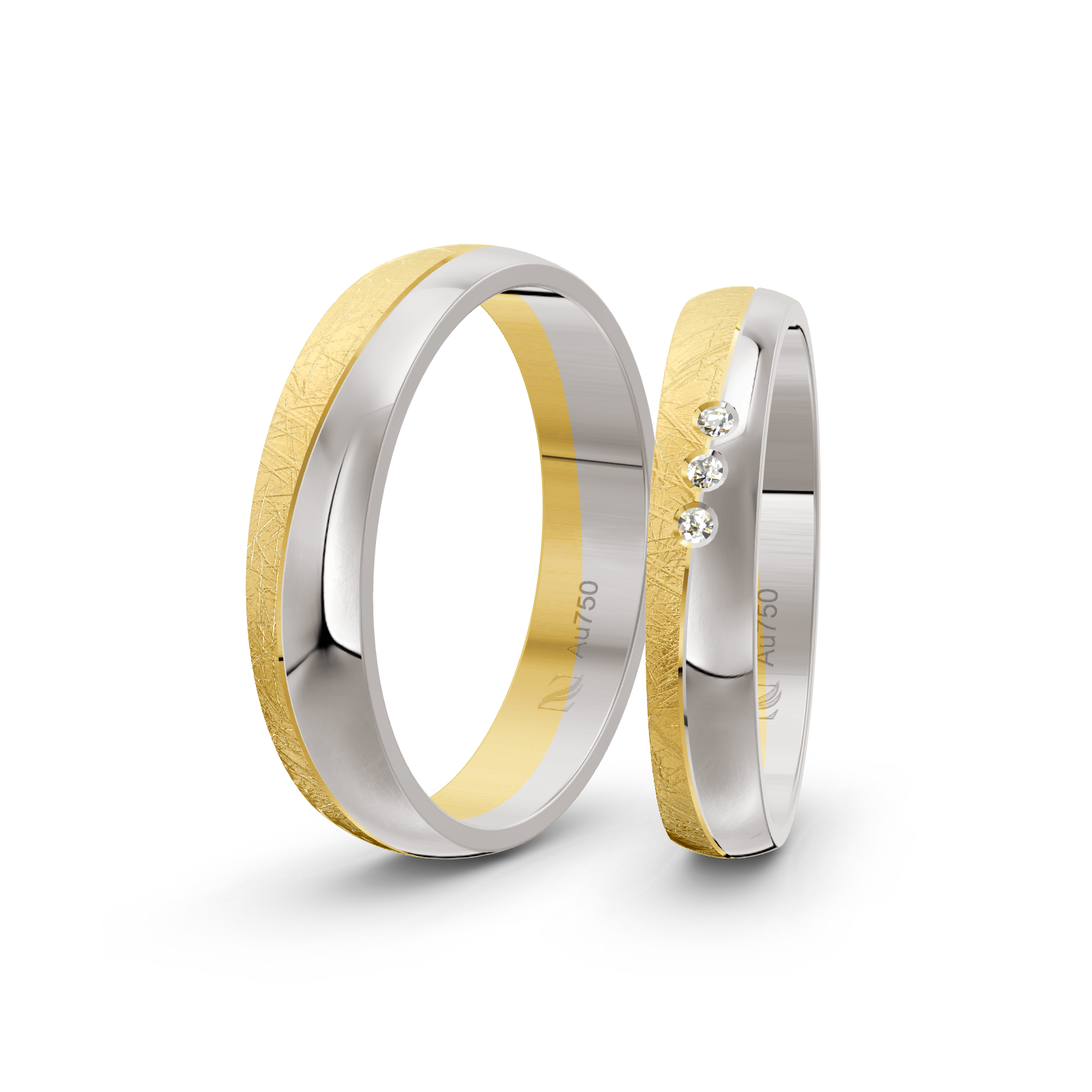 d11534e6f0decfcf6ebe369e3edce0cc_rr0.png Trauringe Gelbgold / Weißgold / 750 Gold | Modell Z°1043 – Bild 1