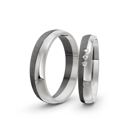 Trauringe Silber / Schwarz Rhodiniert / Silber / 925 Silber | Modell Z°1042