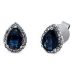 Ohrstecker 3er-Krappe Weißgold 18kt 0,22 Diamantschmuck Farbstein 2,24 ct - 2K070