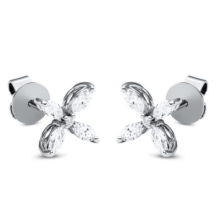 Ohrstecker Weißgold 18kt 0,66 Diamantschmuck mit 10 Diamanten - 2L836