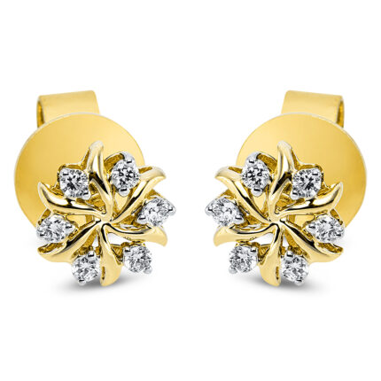 Ohrstecker Gelbgold 18kt 0,12 Diamantschmuck mit 12 Diamanten - 2M316