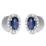 Ohrstecker 4er-Krappe Weißgold 18kt 0,15 Diamantschmuck Farbstein 0,68 ct - 2M359