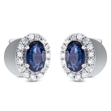 Ohrstecker 4er-Krappe Weißgold 18kt 0,15 Diamantschmuck Farbstein 0,68 ct - 2M359