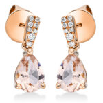 Ohrschmuck 3er-Krappe Rosegold 18kt 0,05 Diamantschmuck Farbstein 1,27 ct - 2N675