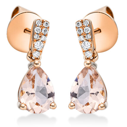 Ohrschmuck 3er-Krappe Rosegold 18kt 0,05 Diamantschmuck Farbstein 1,27 ct - 2N675