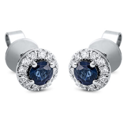 Ohrstecker 4er-Krappe Weißgold 18kt 0,22 Diamantschmuck Farbstein 0,76 ct - 2N679