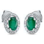 Ohrstecker 4er-Krappe Weißgold 18kt 0,15 Diamantschmuck Farbstein 0,84 ct - 2N684