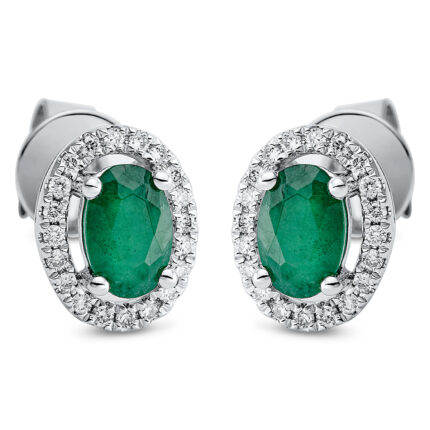 Ohrstecker 4er-Krappe Weißgold 18kt 0,15 Diamantschmuck Farbstein 0,84 ct - 2N684