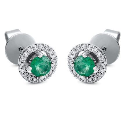 Ohrstecker 4er-Krappe Weißgold 18kt 0,13 Diamantschmuck Farbstein 0,47 ct - 2N687