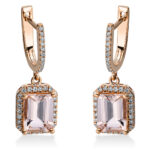 Ohrschmuck 4er-Krappe Rosegold 18kt 0,30 Diamantschmuck Farbstein 2,93 ct - 2N690