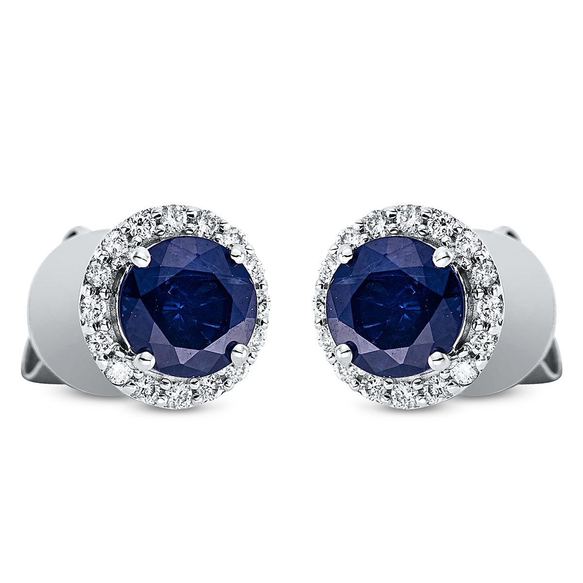 2O528W Ohrstecker 4er-Krappe Weißgold 18kt 0,16 Diamantschmuck Farbstein 1,34 ct - 2O528 – Bild 1