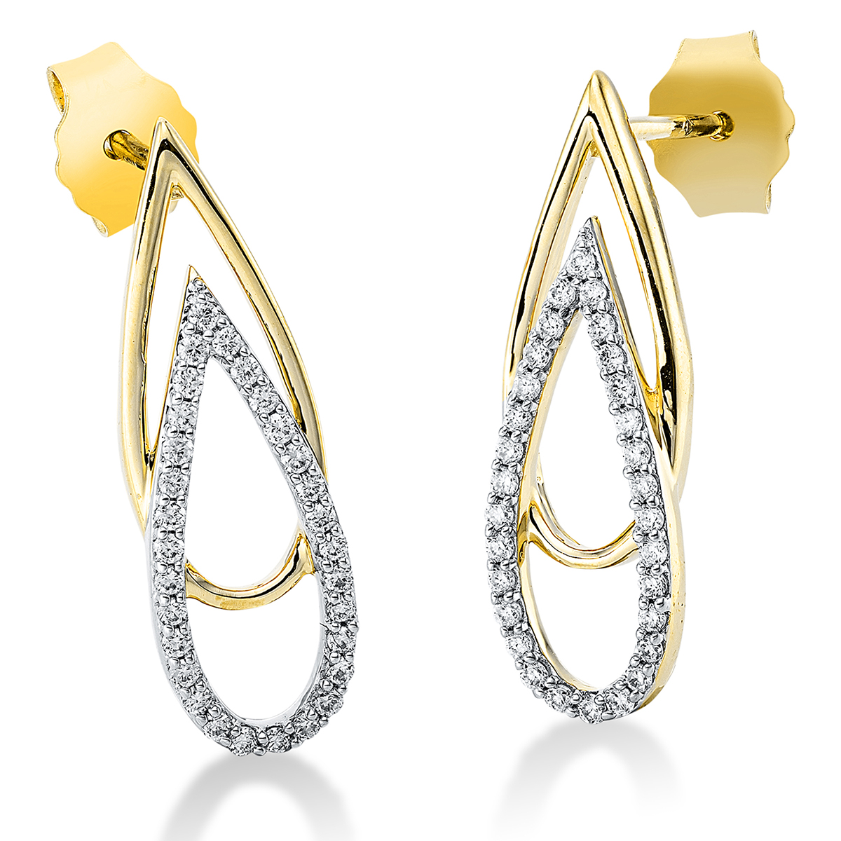 2O531G Ohrstecker Gelbgold 18kt 0,18 Diamantschmuck mit 60 Diamanten - 2O531 – Bild 1