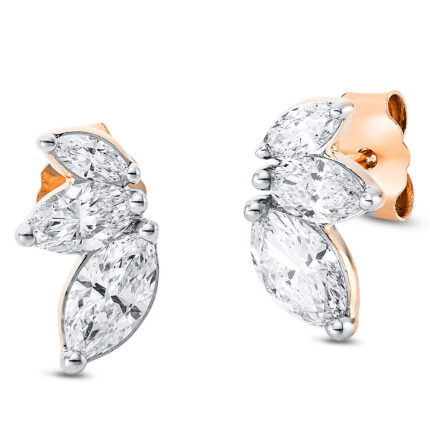 Ohrstecker Rosegold 18kt 0,70 Diamantschmuck mit 6 Diamanten - 2O533