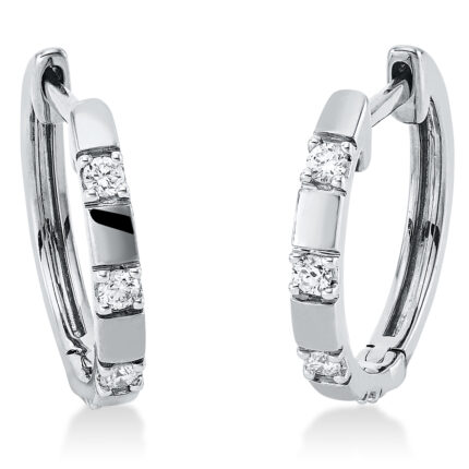 Creolen Weißgold 18kt 0,11 Diamantschmuck mit 8 Diamanten - 2O534