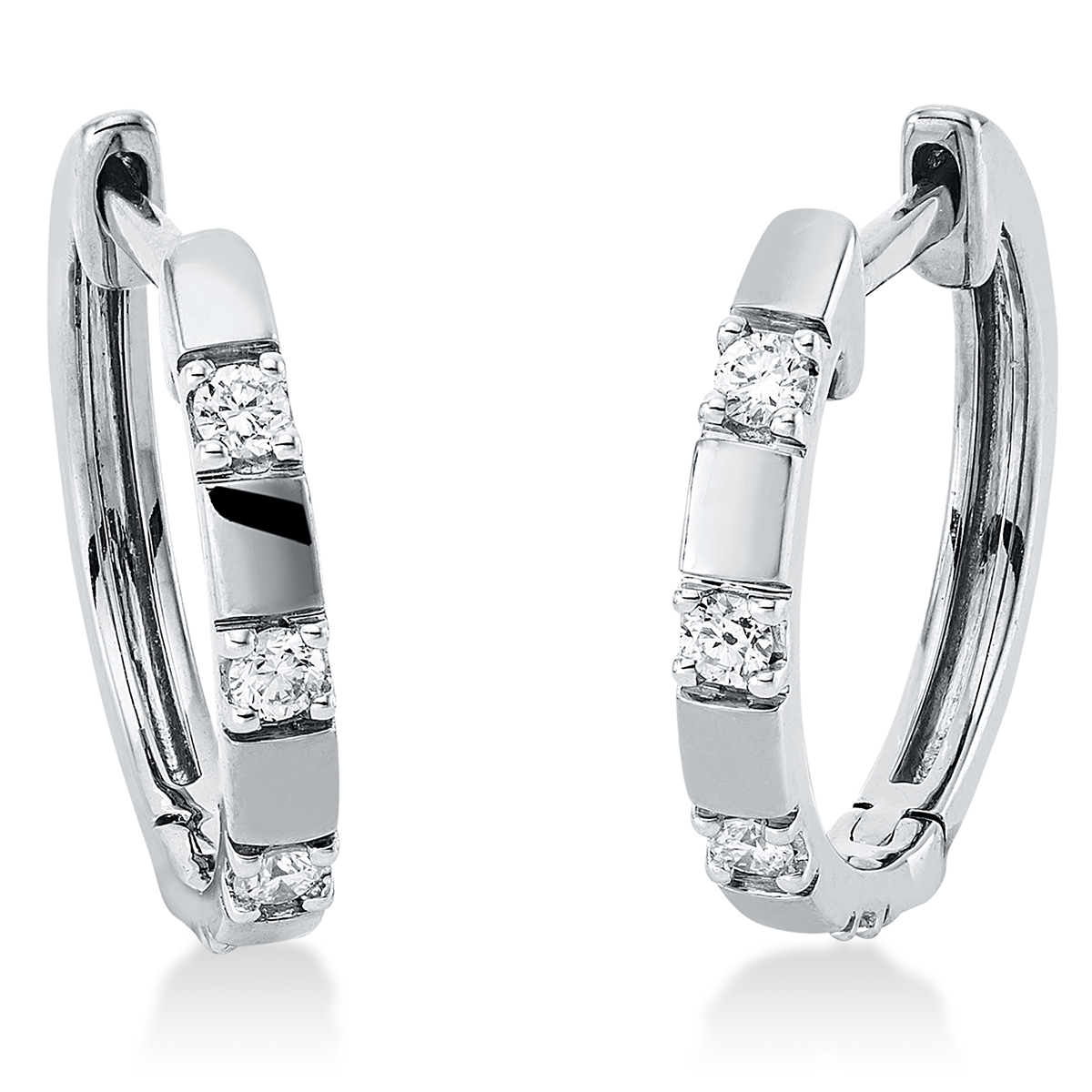 2O534W Creolen Weißgold 18kt 0,11 Diamantschmuck mit 8 Diamanten - 2O534 – Bild 1