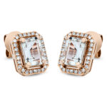 Ohrstecker 4er-Krappe Rosegold 18kt 0,20 Diamantschmuck Farbstein 1,94 ct - 2P483