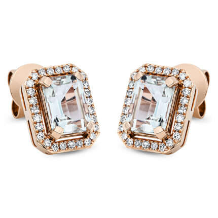 Ohrstecker 4er-Krappe Rosegold 18kt 0,20 Diamantschmuck Farbstein 1,94 ct - 2P483