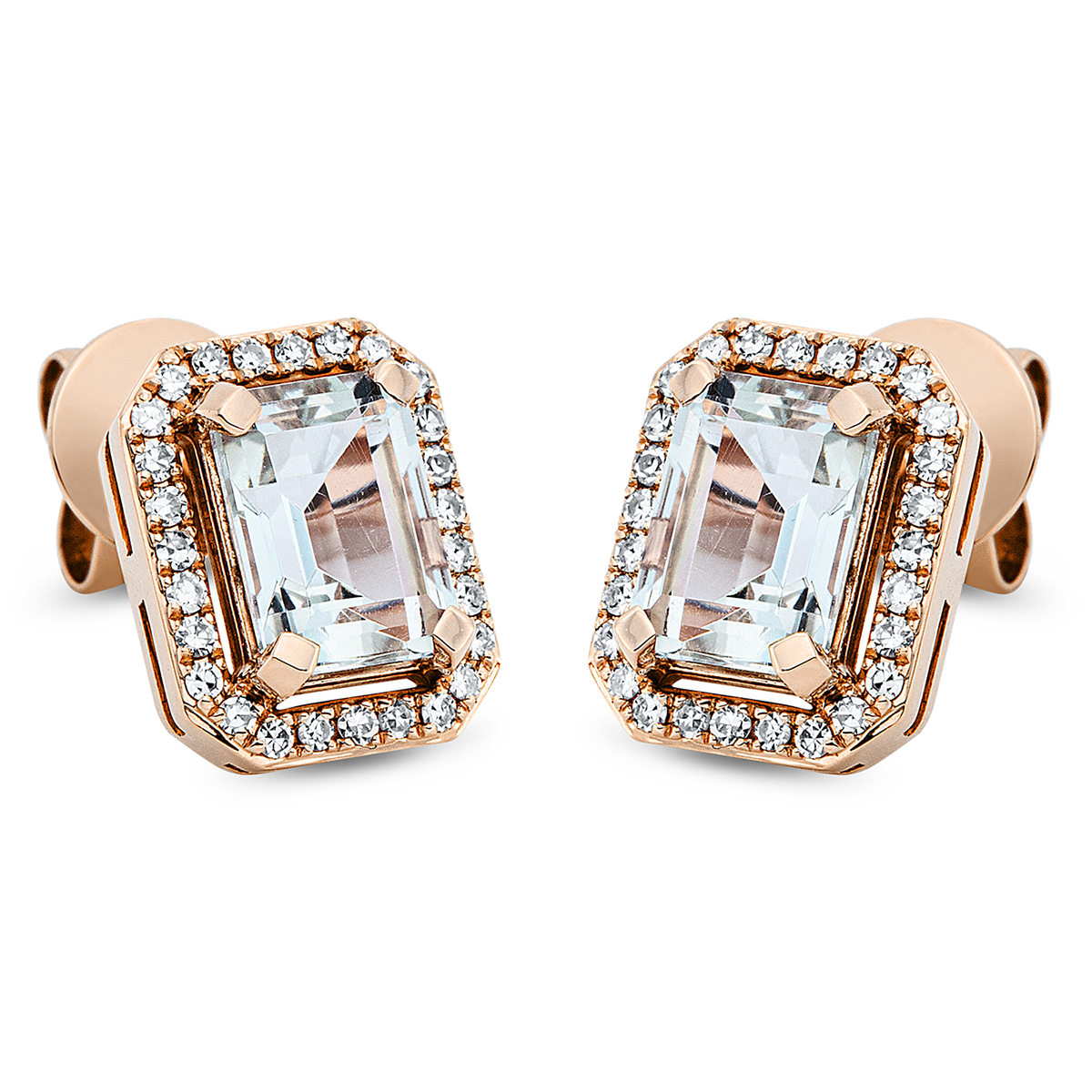 2P483R Ohrstecker 4er-Krappe Rosegold 18kt 0,20 Diamantschmuck Farbstein 1,94 ct - 2P483 – Bild 1