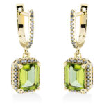 Ohrschmuck 4er-Krappe Gelbgold 18kt 0,30 Diamantschmuck Farbstein 3,23 ct - 2P487