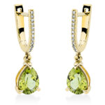 Ohrschmuck 3er-Krappe Gelbgold 18kt 0,07 Diamantschmuck Farbstein 2,17 ct - 2P498