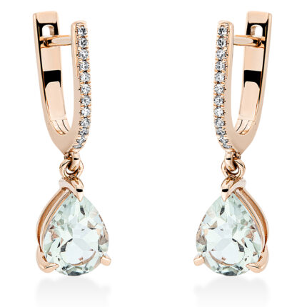 Ohrschmuck 3er-Krappe Rosegold 18kt 0,07 Diamantschmuck Farbstein 2,08 ct - 2P499