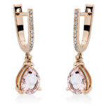 Ohrschmuck 3er-Krappe Rosegold 18kt 0,07 Diamantschmuck Farbstein 1,63 ct - 2P500