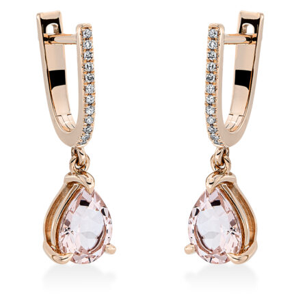 Ohrschmuck 3er-Krappe Rosegold 18kt 0,07 Diamantschmuck Farbstein 1,63 ct - 2P500